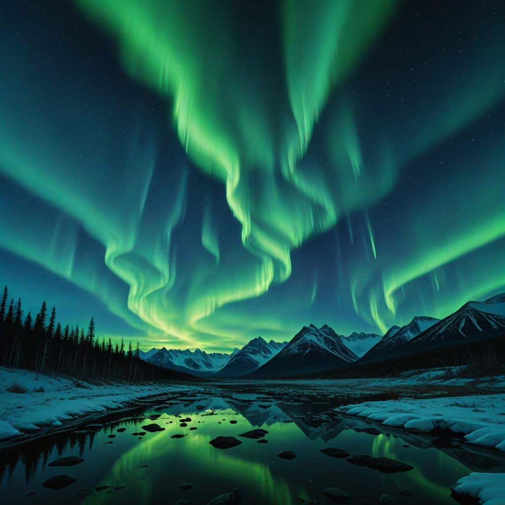 Terrifying Aurora Borealis Cosmic Horror Entity