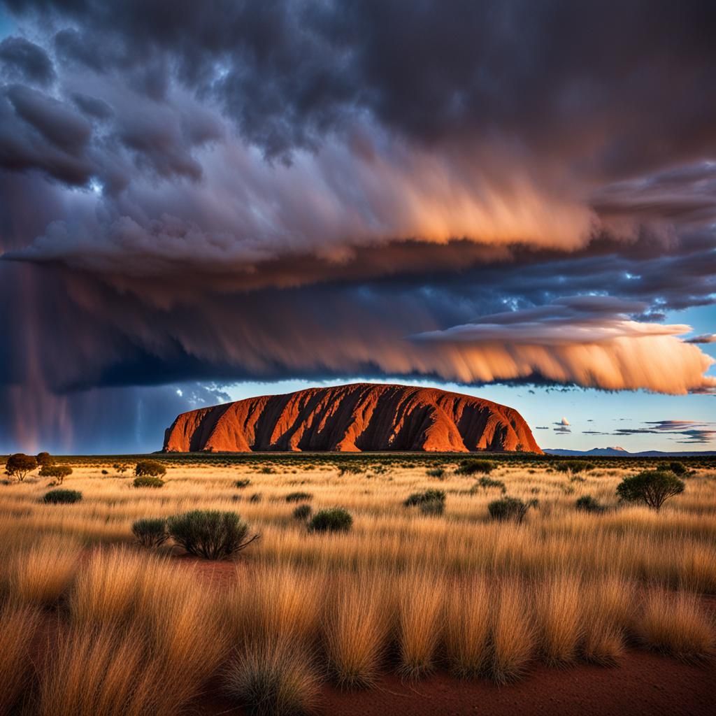 Uluru at Magic Hour: A High-Resolution Photograph