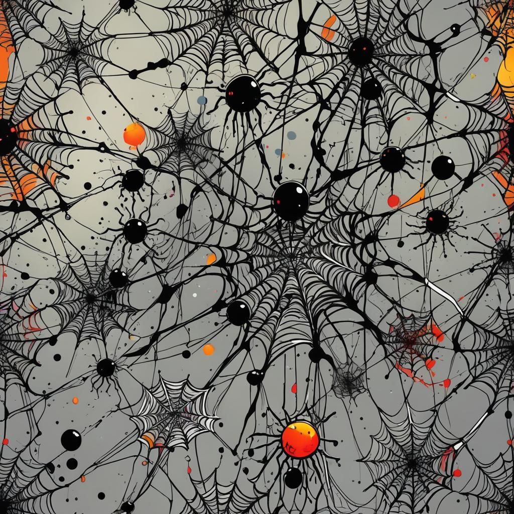 psychedelic spider web concept art, dynamic lighting, octane...