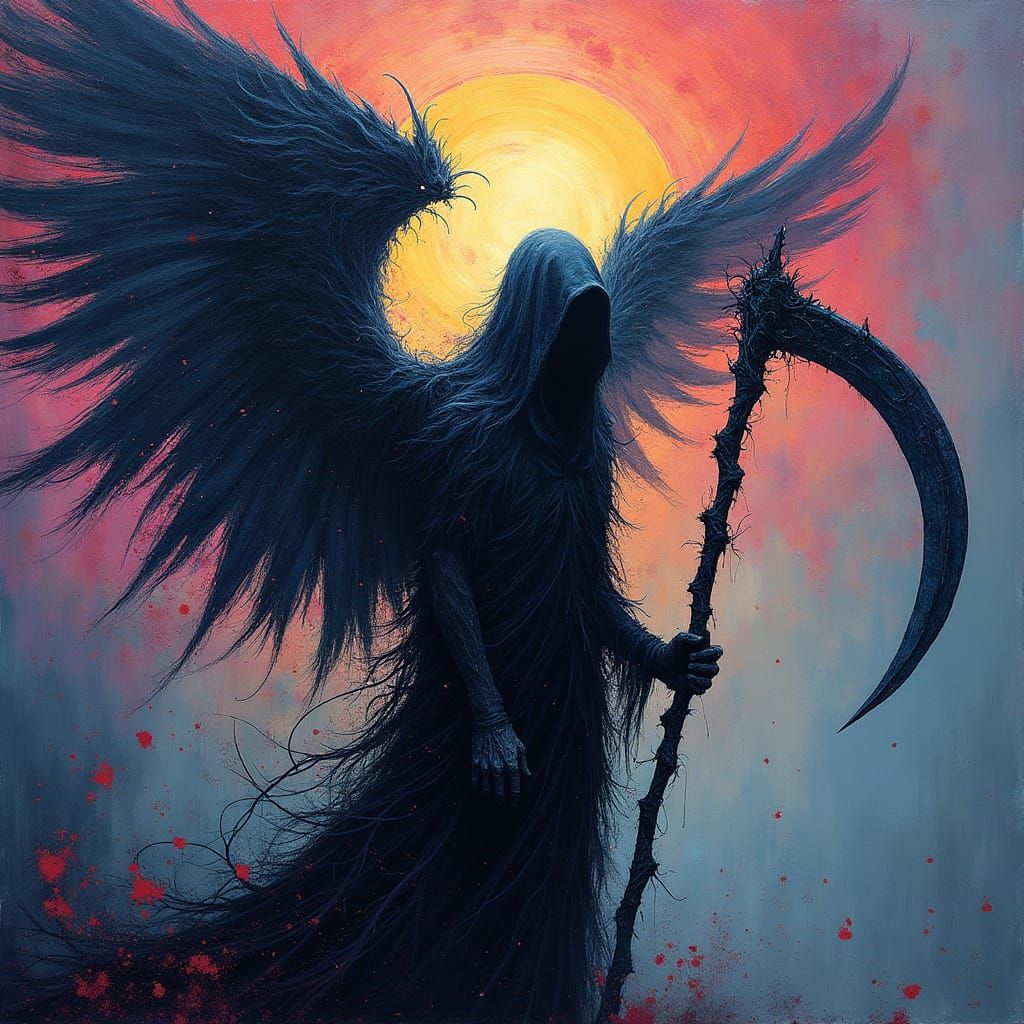Angel of Death in Epic Impressionist Masterpiece