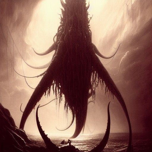 Eldritch Leviathan: Colossal Squid in Deep Sea Horror