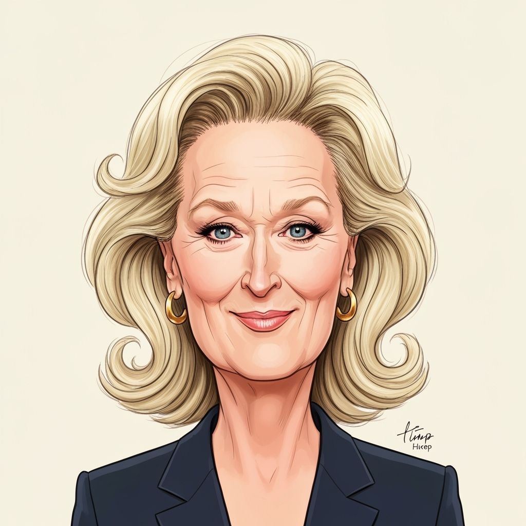 Caricature Portrait of Meryl Streep
