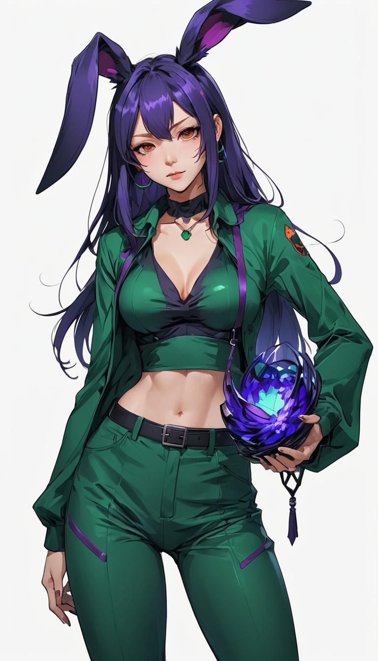 Anime Woman with Rabbit Ears Motorcycle Concept
