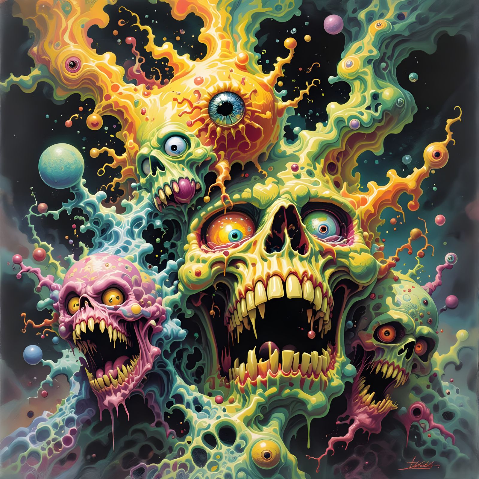 Grotesque Psychedelic Tumors in Wrightson Style