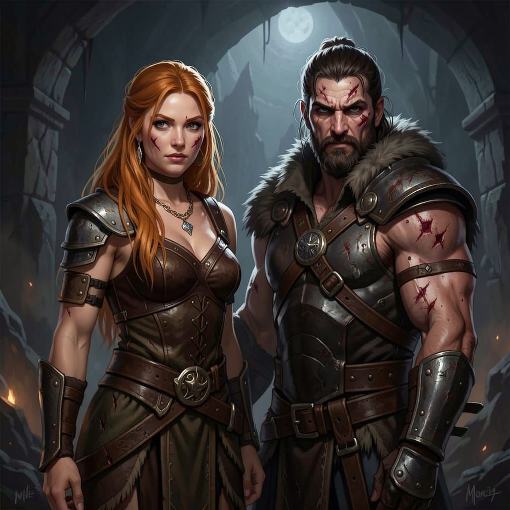 Brave Warrior Woman with Battle Scars, Inspired by Greg Rutk...