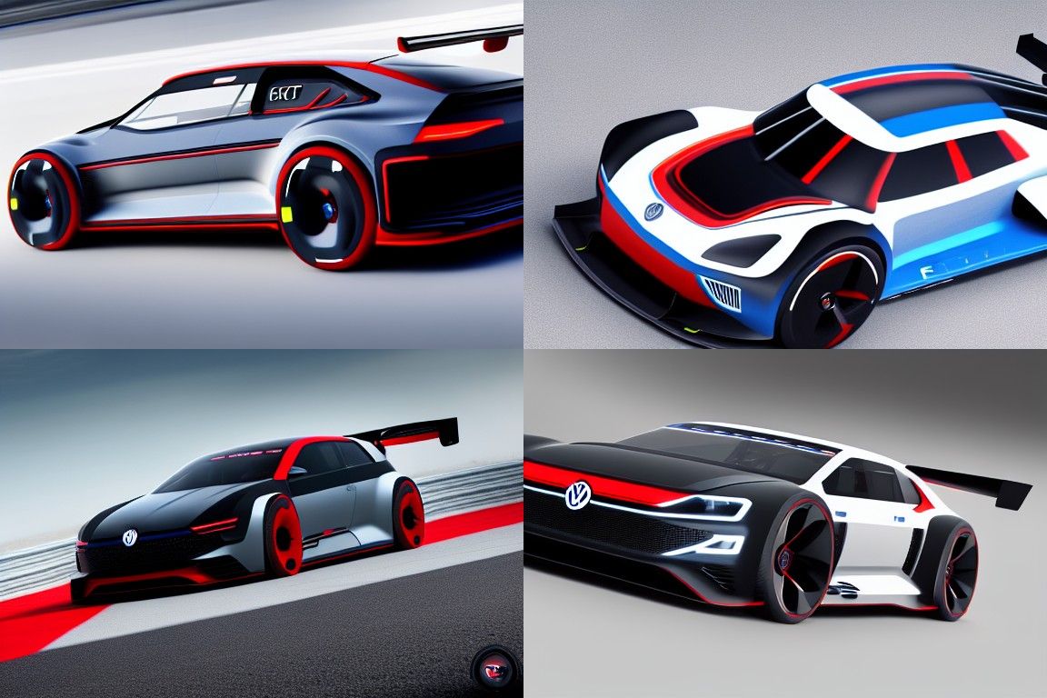 Futuristic VW GTI Race Car Concept Art