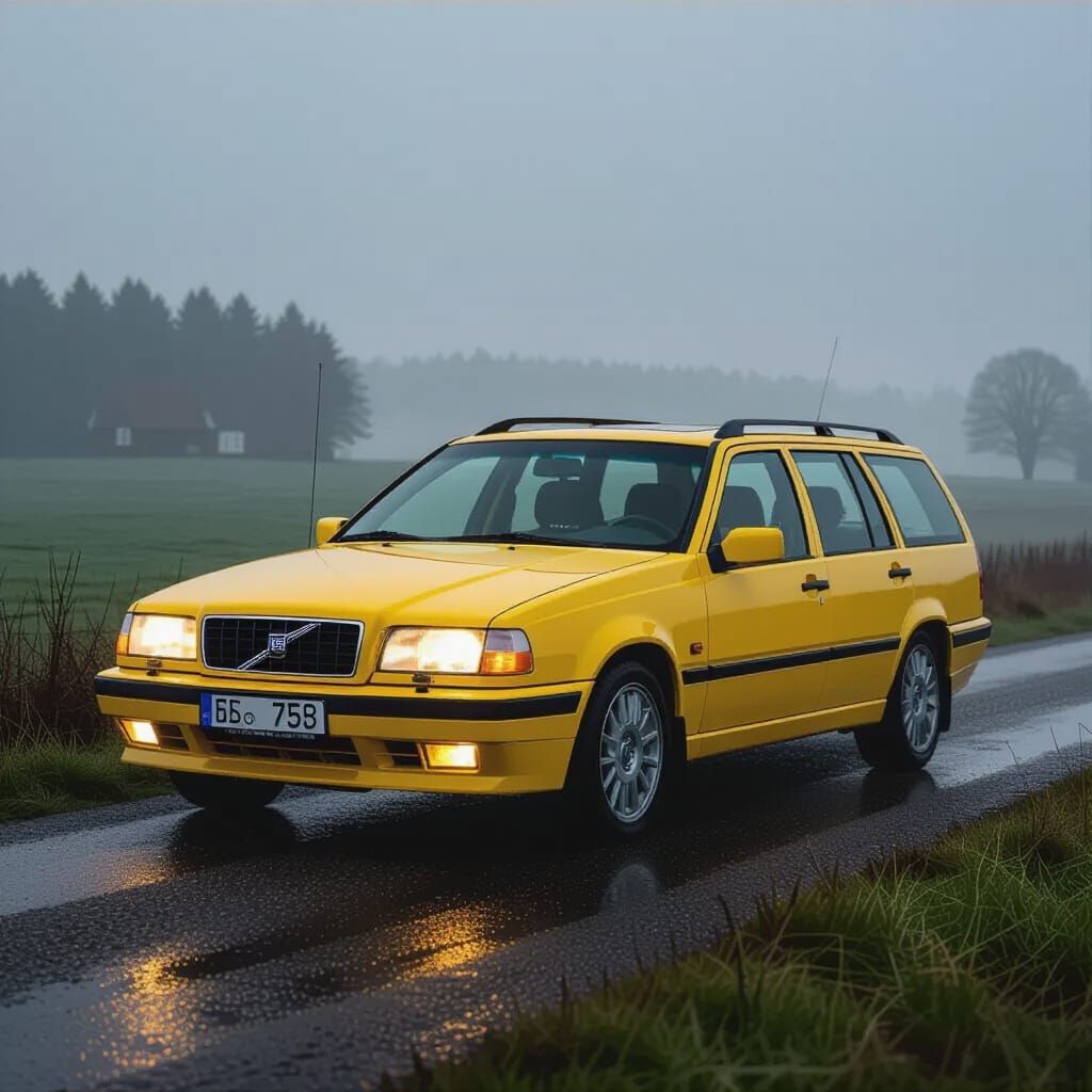 1995 Volvo 850 T-5R Estate in Canary Yellow on Misty Swedish...