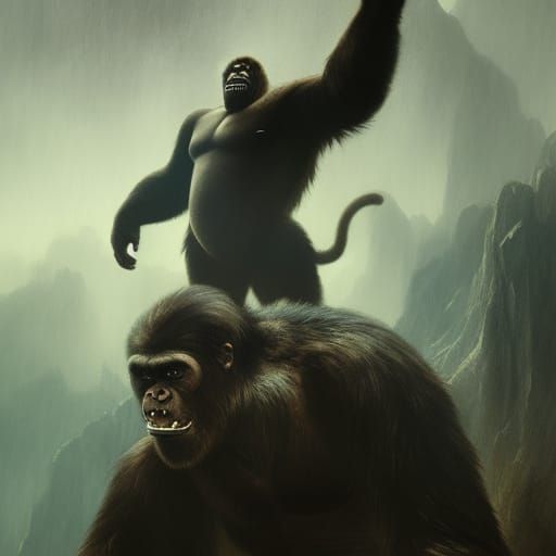King Kong Dark Fantasy Concept Art in 8K