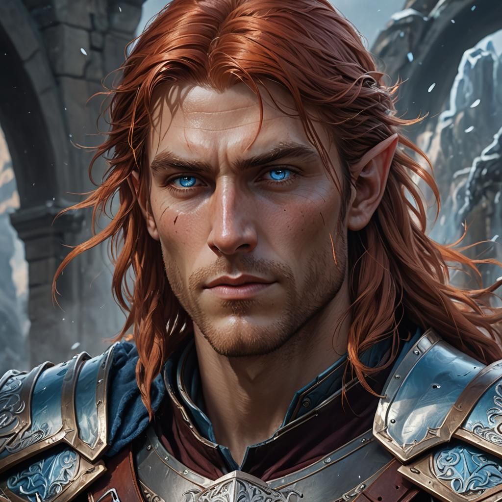 Half-Elf Archer Portrait in Hyperdetailed Fantasy Art Style