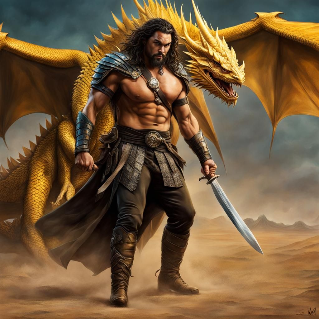 Hyperrealistic Sorcerer with Dragon Power