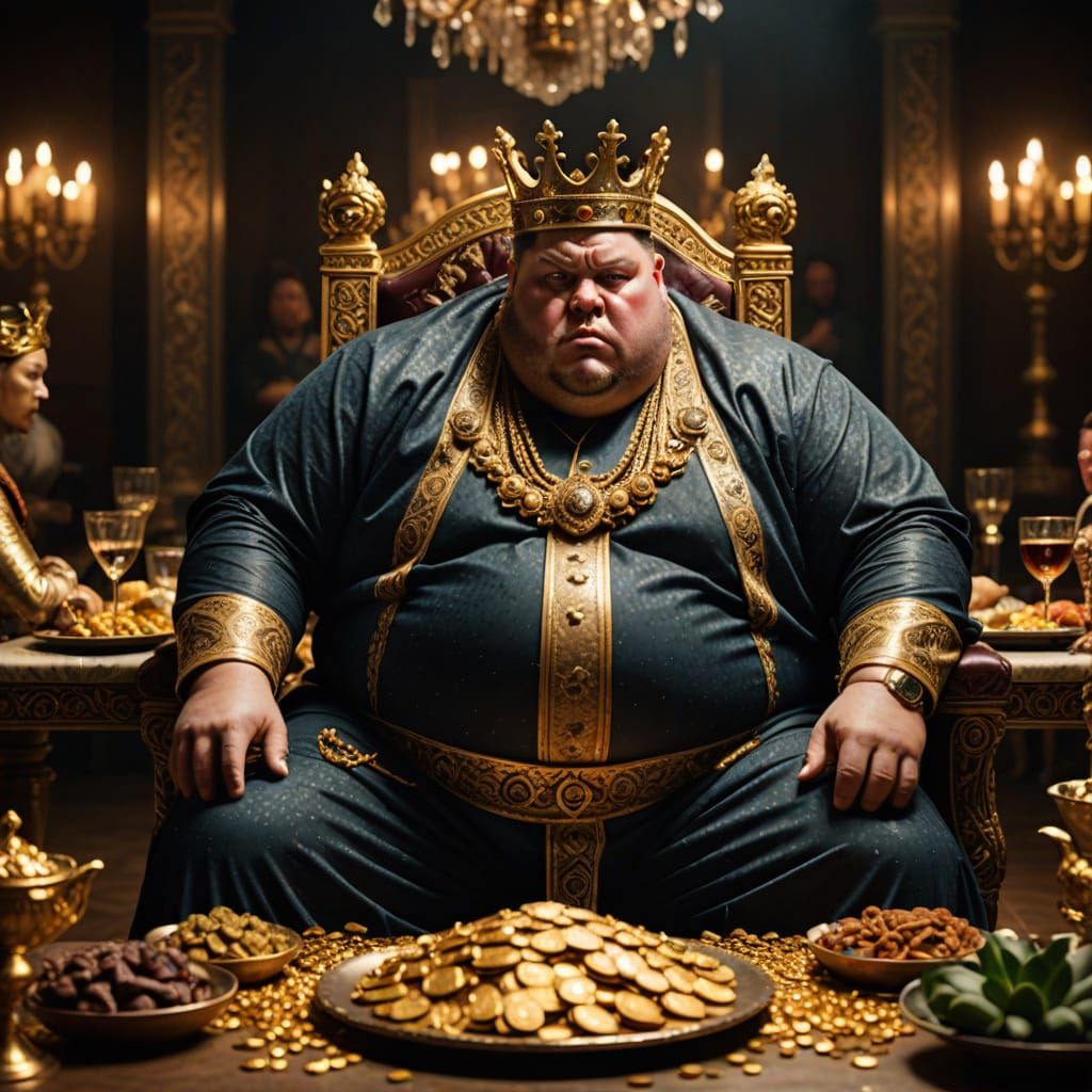 The Excessively Opulent King in Hyperrealistic Glory