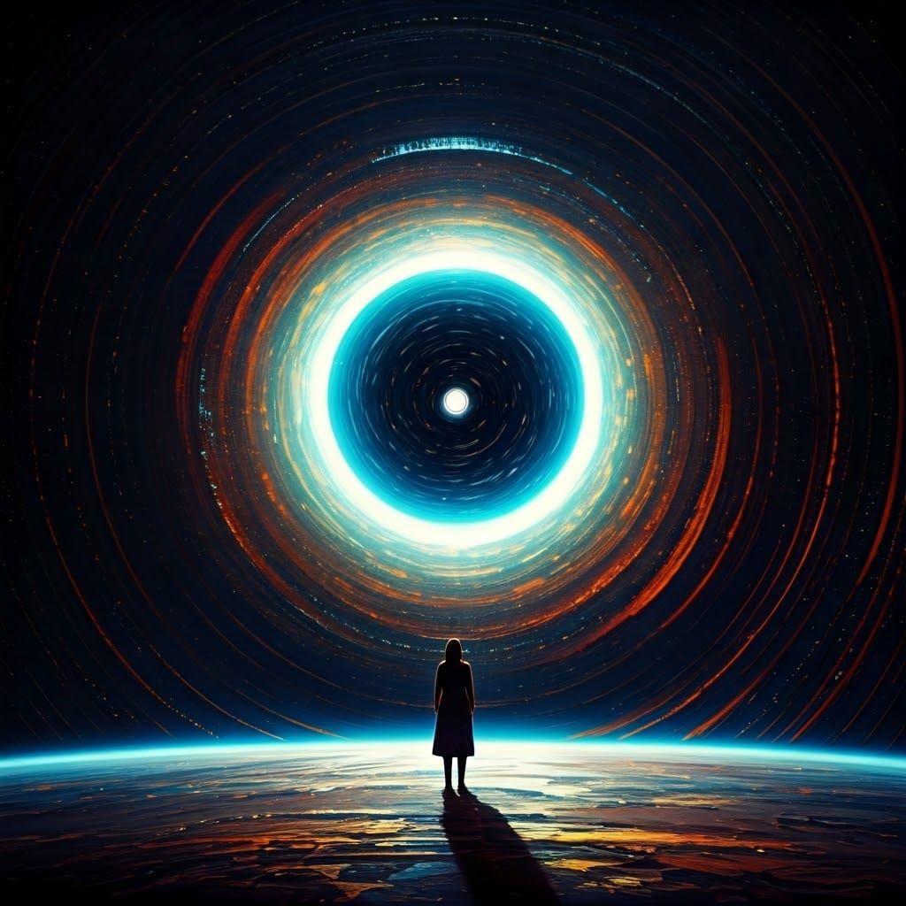 Deep Space 9 and Open Wormhole as Impasto