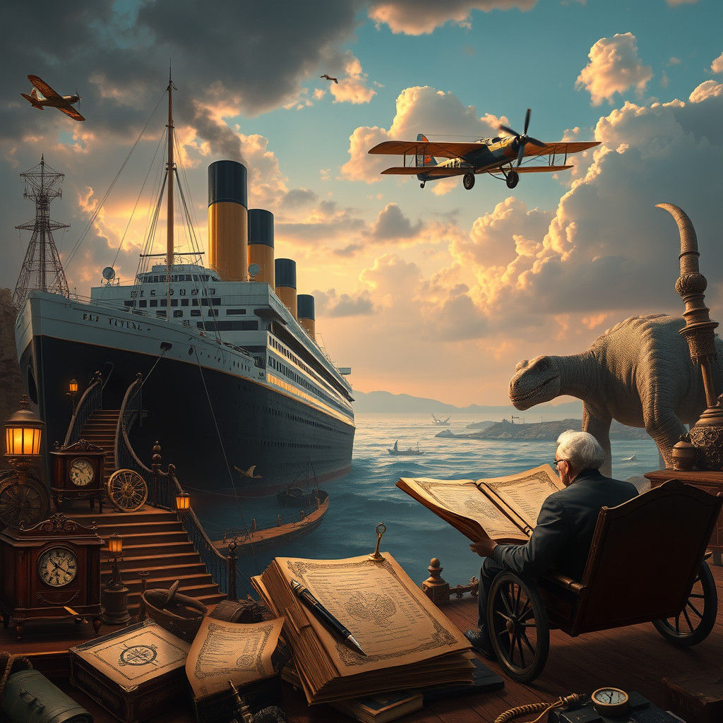 Steampunk Timeline: Titanic, Plane, Dinosaur, and History