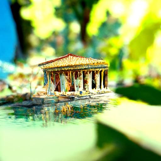 Ancient Greece Pavilion with Bathing Pool in 8K