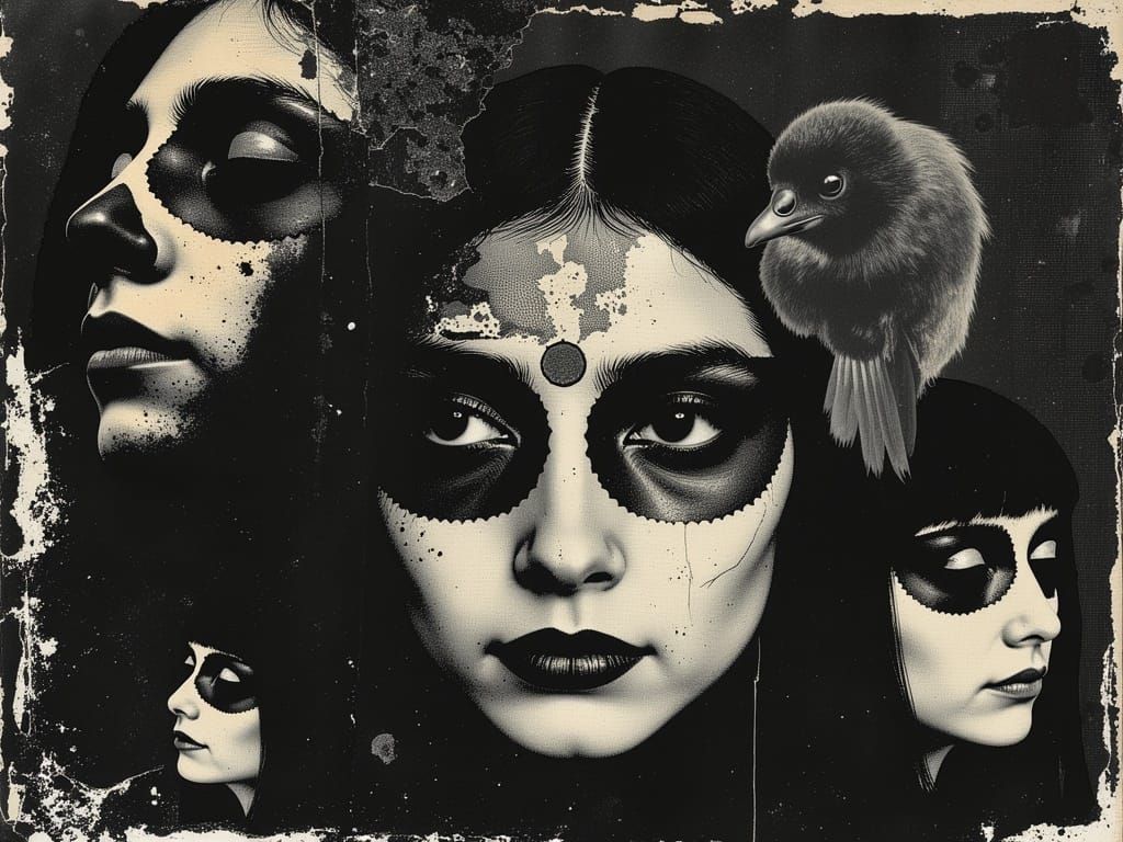 Day of the Dead Mask in Klimt Pop Art Style