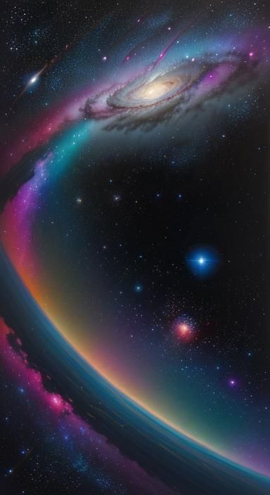 Astronaut Among Flowers Reflects Van Gogh Sky