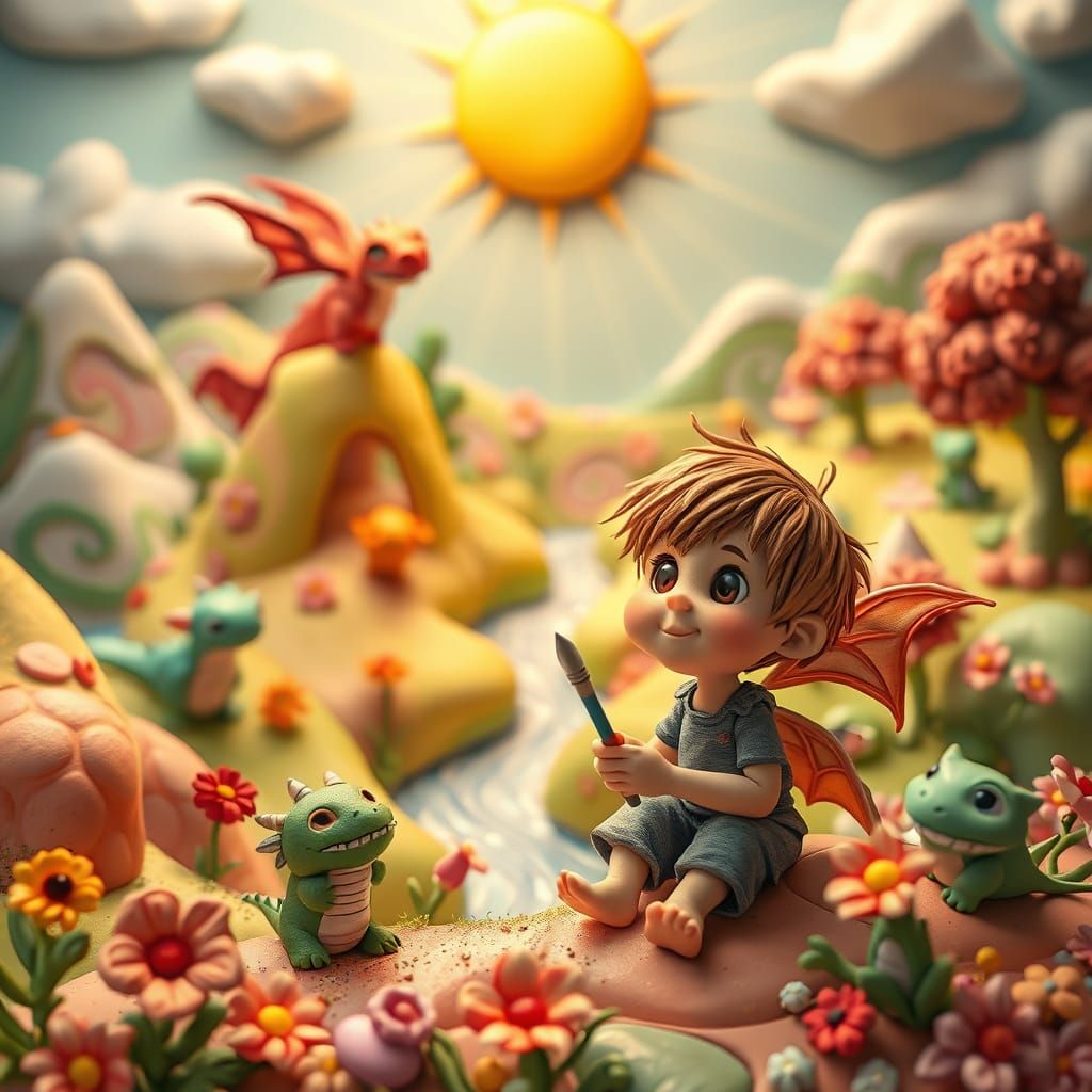 Enchanted Clay Kingdom: Playful Creatures in a Whimsical Wor...