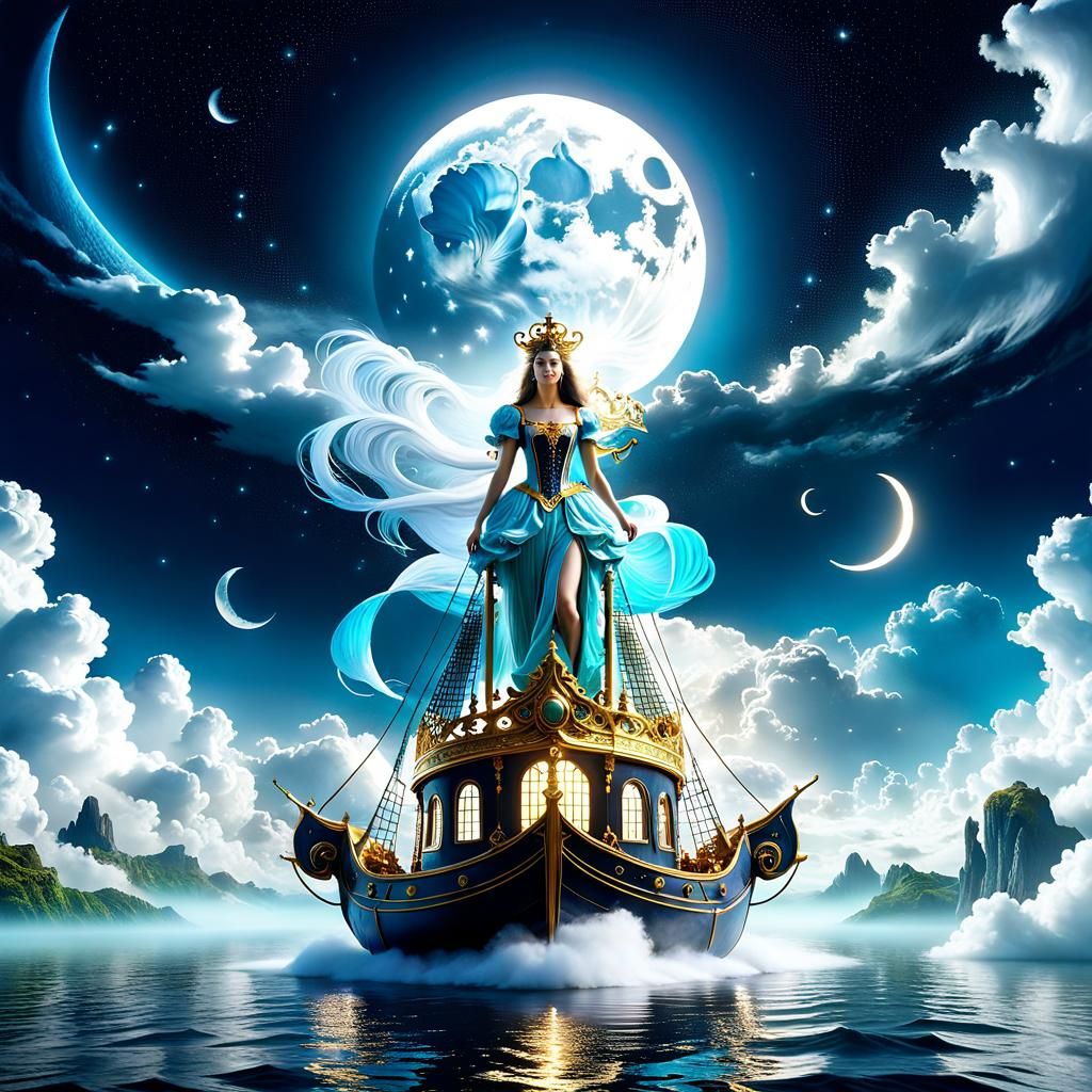 Goddess Sails Cloud Kingdom: Rococo Surrealism