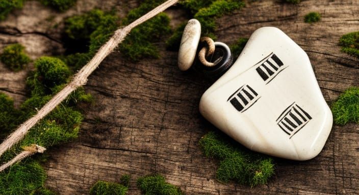 Mystical Amulet Still Life With Runes