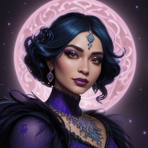 Vibrant Gala Enchantress in Opulent Splendor