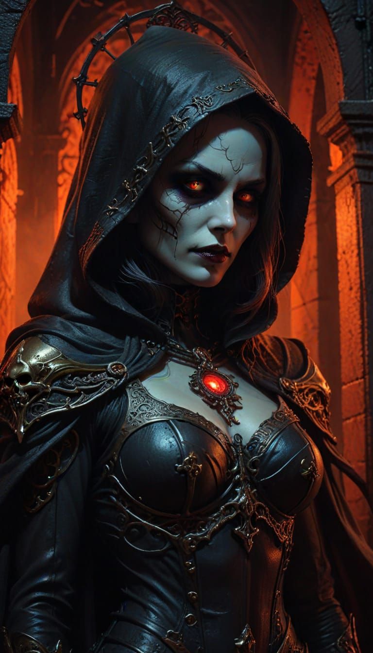 Lady Death Standing Vigil by Golden Gates