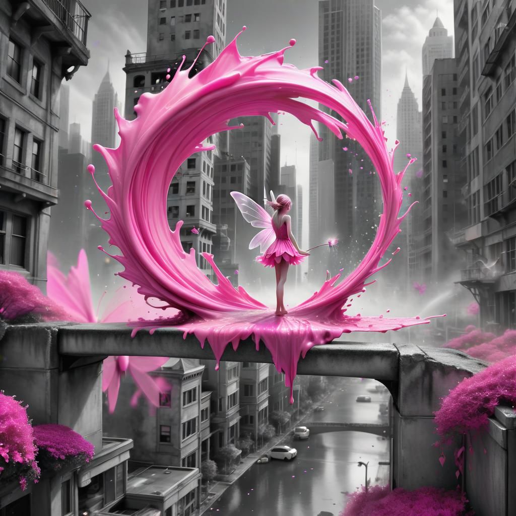 Vibrant Fairy in Color Splash Art Style