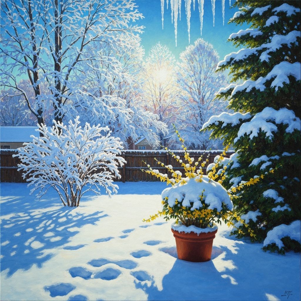 Realistic Snowy Day Painting in North Carolina