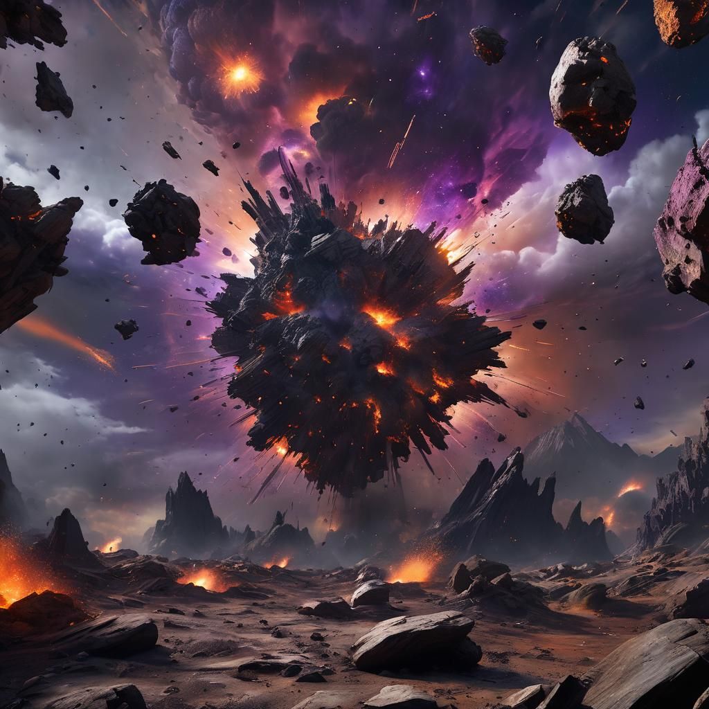Earth Exploding in Space: A Digital Matte Painting