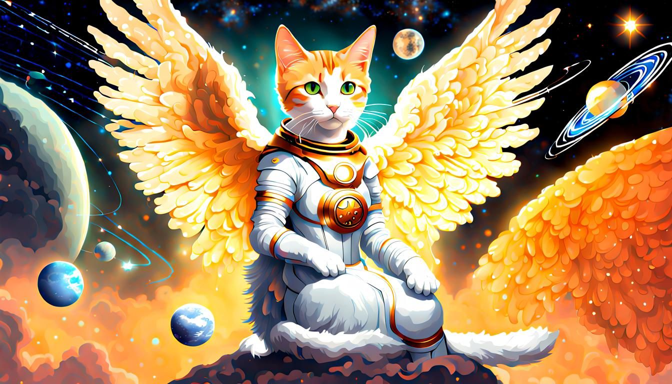 Space Angel Blesses Cats From Another Solar System