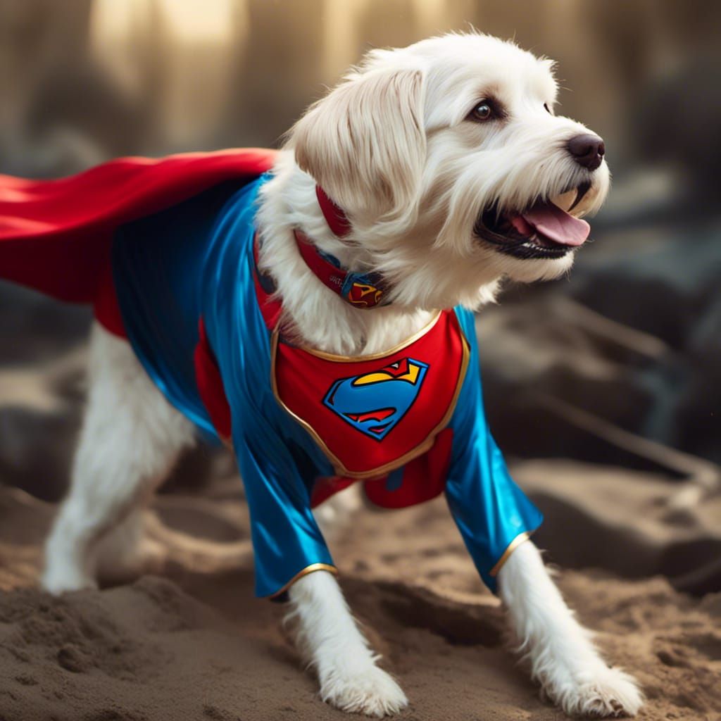 Stylized Portrait of Krypto, Superman's Dog