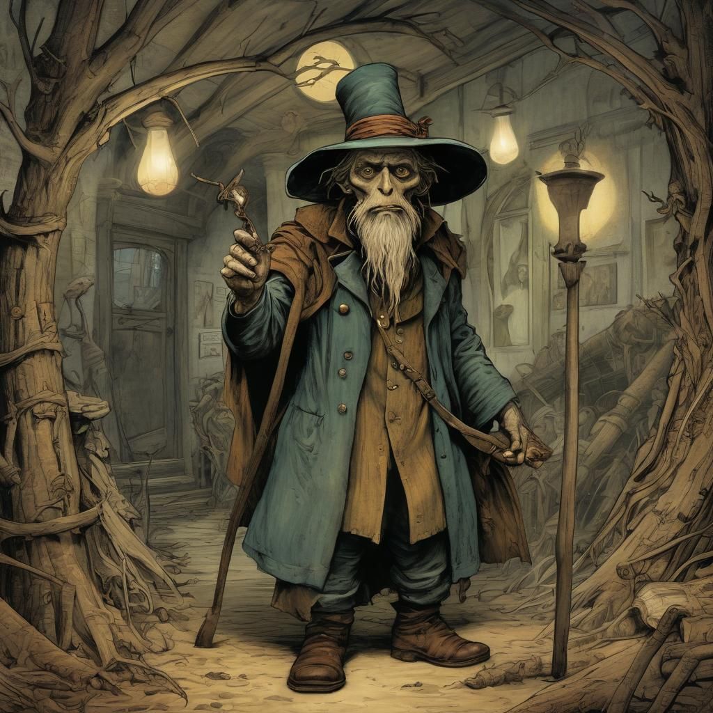 Grimdark Scene in Impasto Style