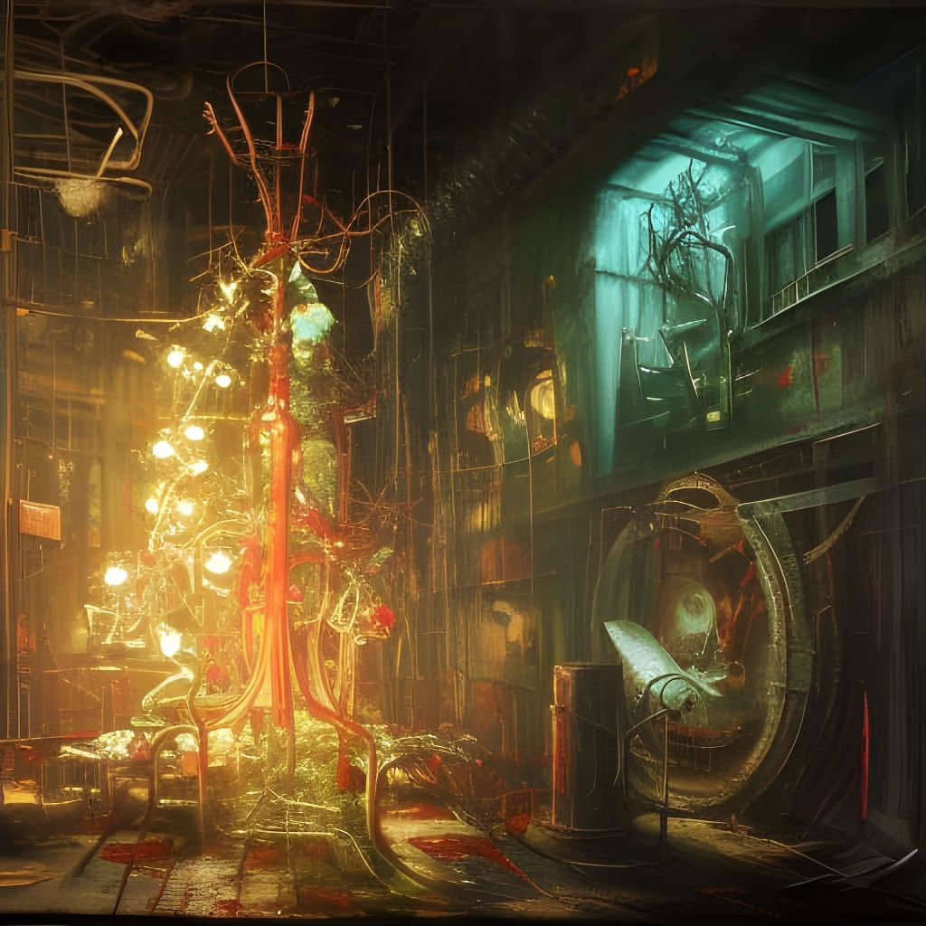Dystopian Xmas Card : Santa's workshop 2