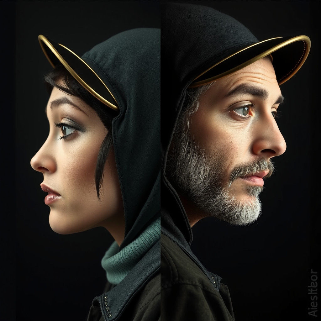 Split Portrait of a Face