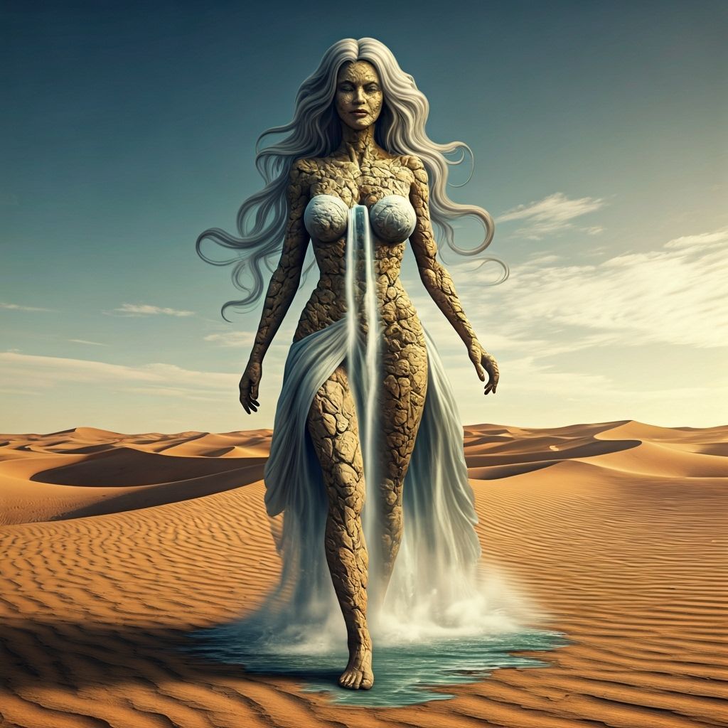 Stone Giantess Creates Oasis in Desert