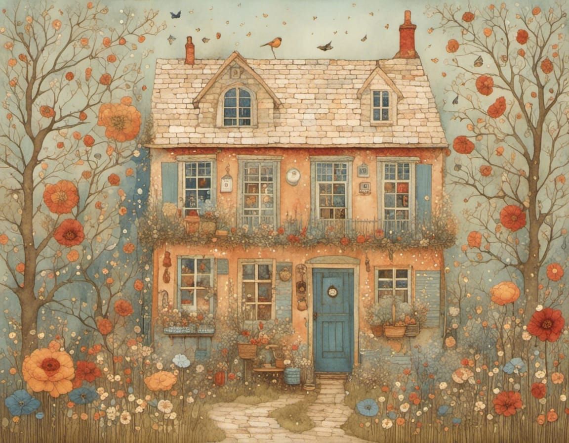 Intricate Cozy Home in Colorful Detailed Style