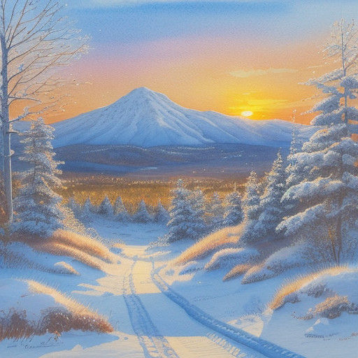 Sparkling Snow: A Winter Watercolor Painting