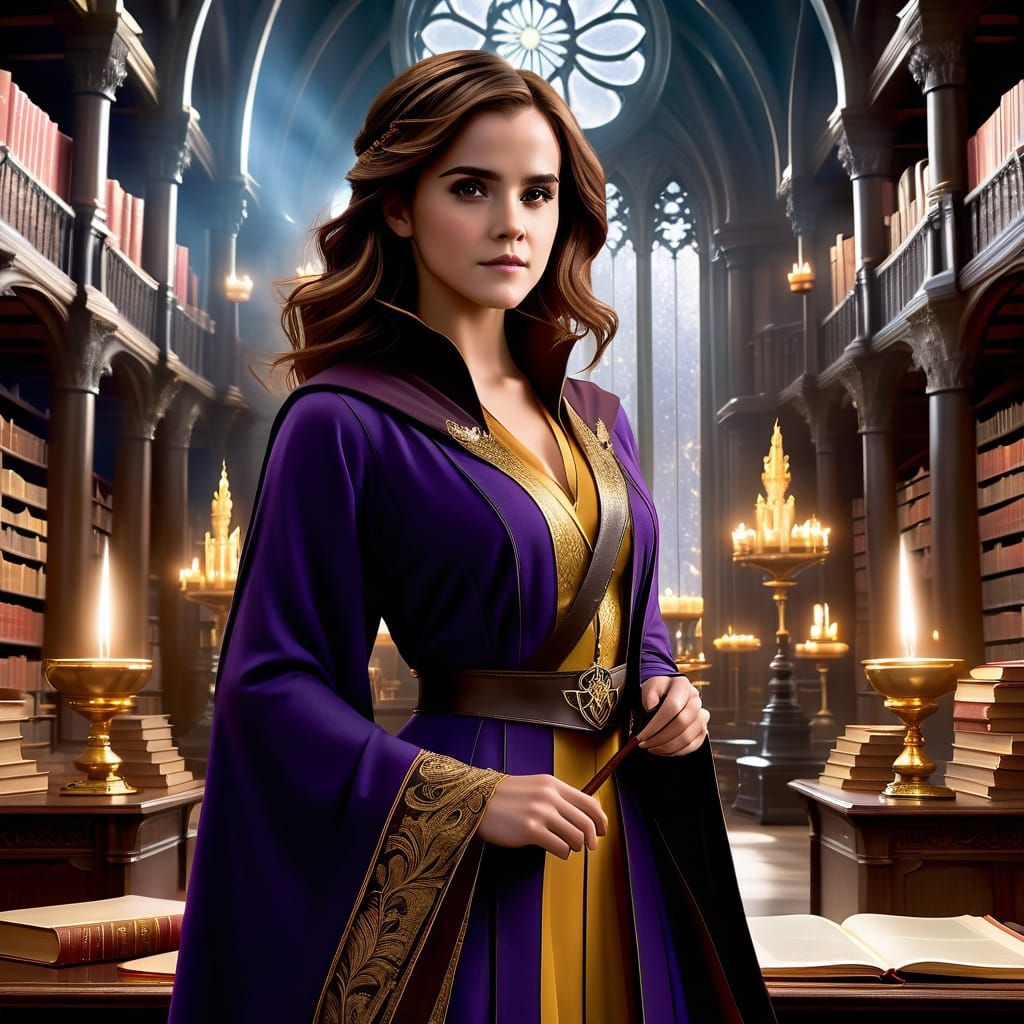 Elegant Minister of Magic in Dark Purple Robes
