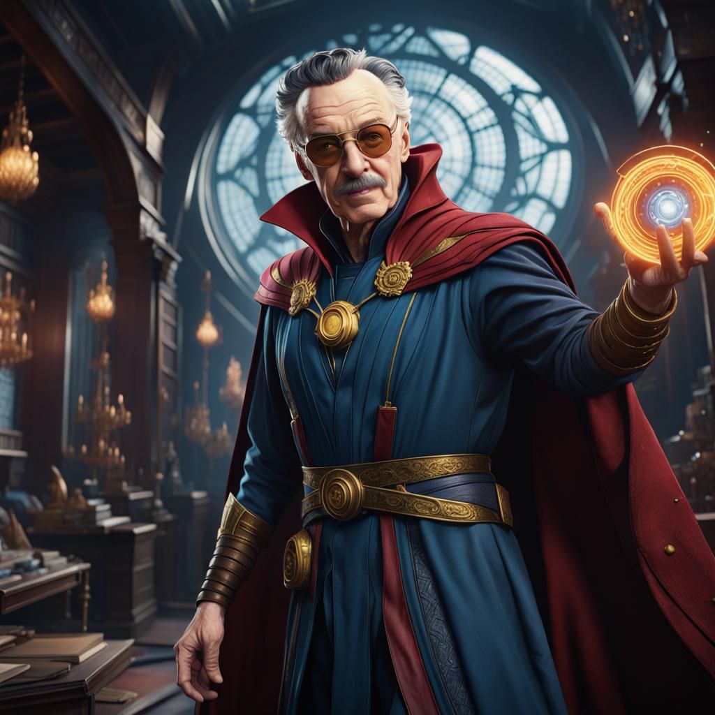 Stan Lee as Doctor Strange: Detailed Fantasy Art