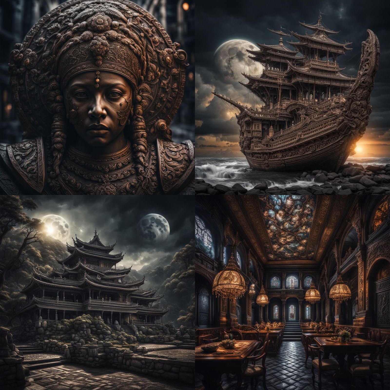 Hyperrealistic Full Moon with Intricate Details