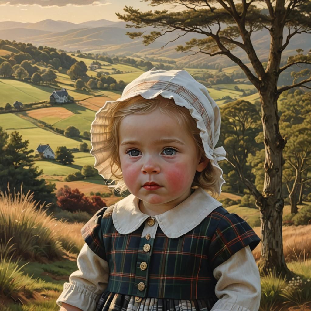 Scottish Girl Portrait in American Realism Style