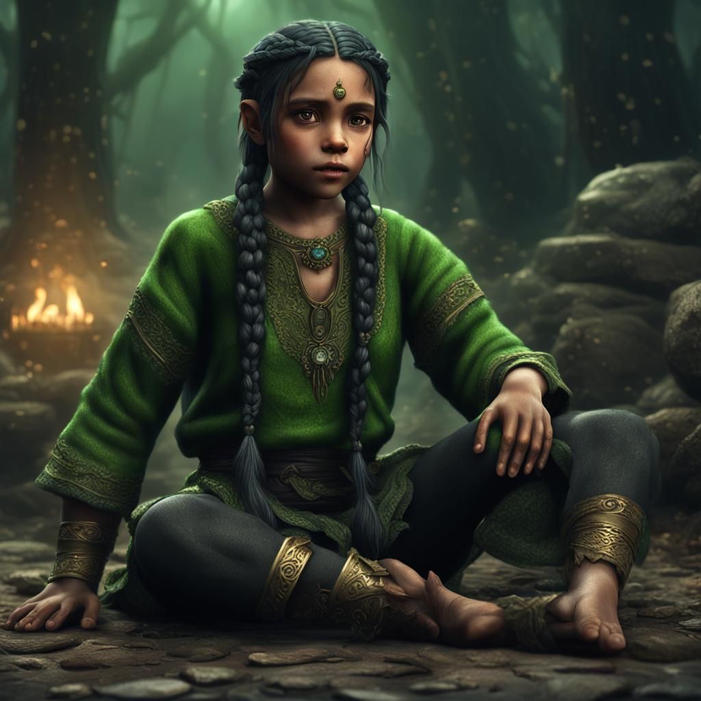 Hyperrealistic Halfling Portrait in Moody Ambience