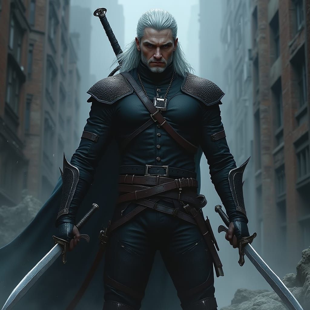 Geralt of Rivia as a Gritty X-Man in Dark Fantasy