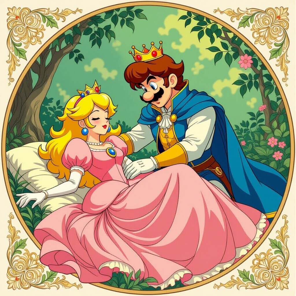 Princess Peach Awakened, Art Nouveau Style