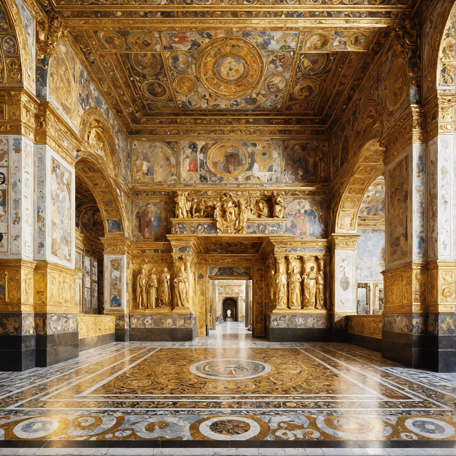 Art Nouveau Government Building with Gold Leaf
