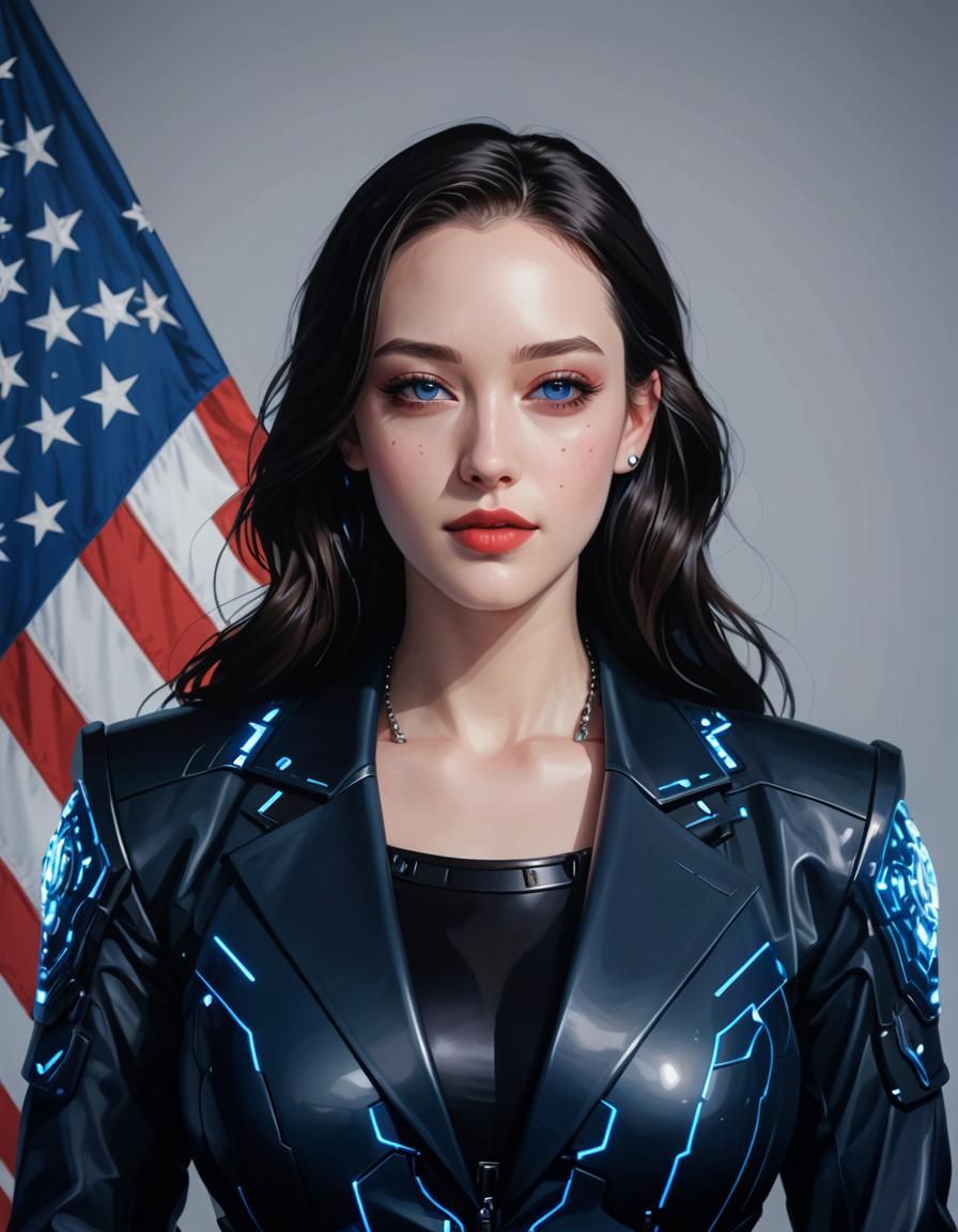 Kat Dennings as Anime-Inspired Glowing Robot