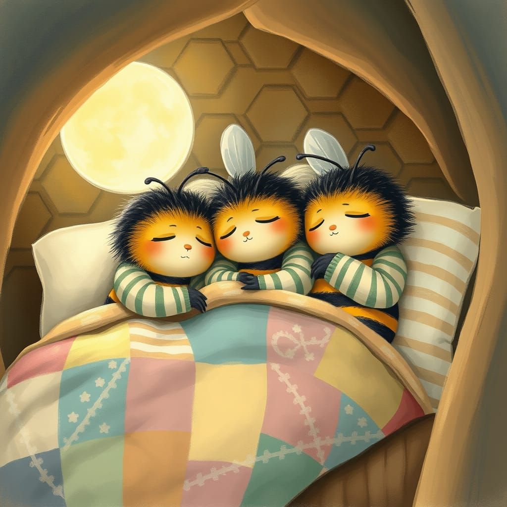 Three Sleepy Bumble Bees