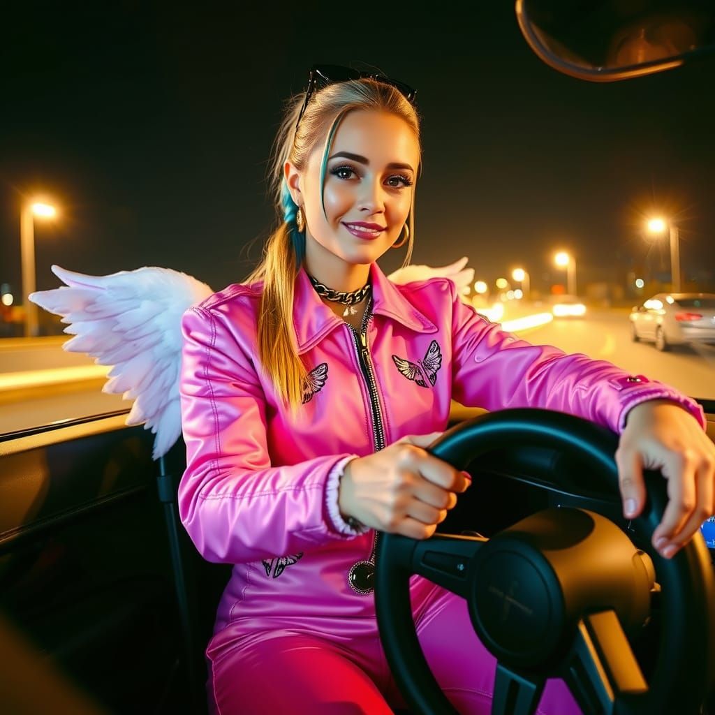 Singer in Angel Wing Jacket Filming Music Video