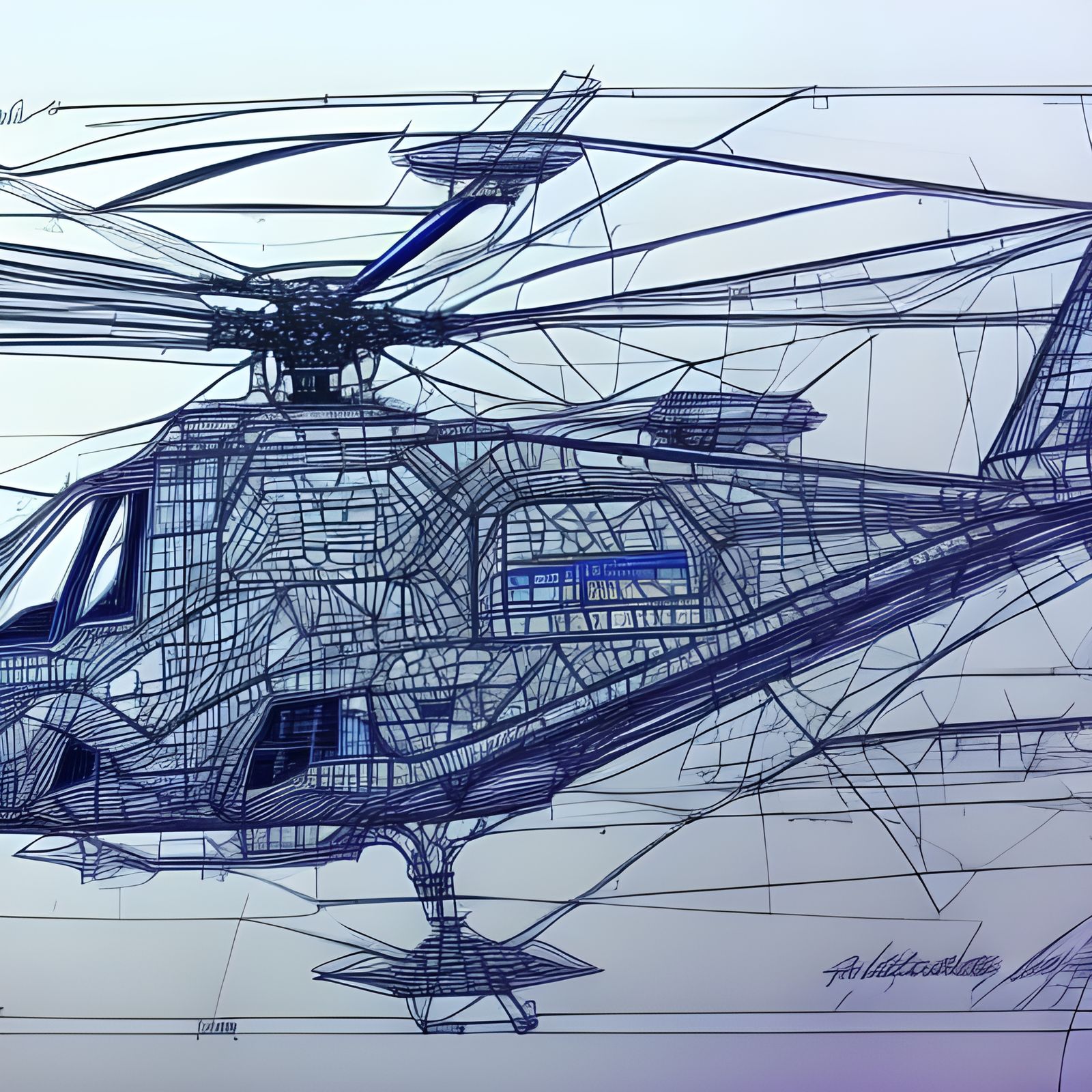 Blueprint of a Helicopter