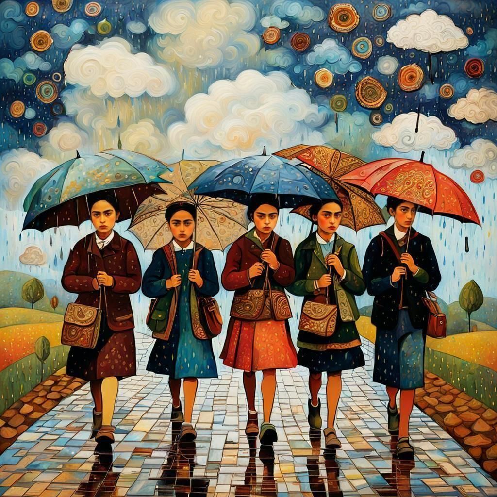 Children's Rainy Day Walk: Da Vinci, Kahlo, Chagall Style