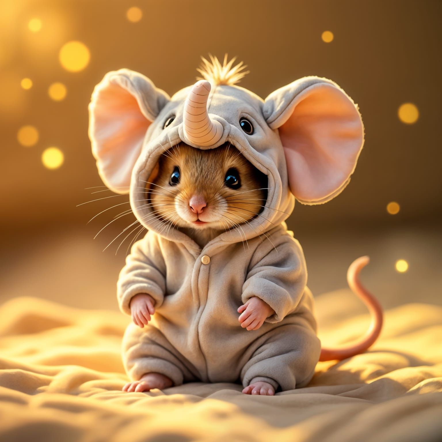 Cute Mouse in Elephant Onesie